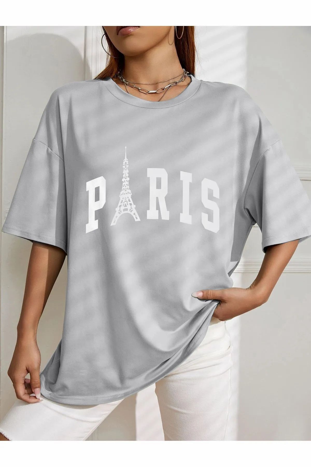 ship master oversize PARİS baskılı T-shirt