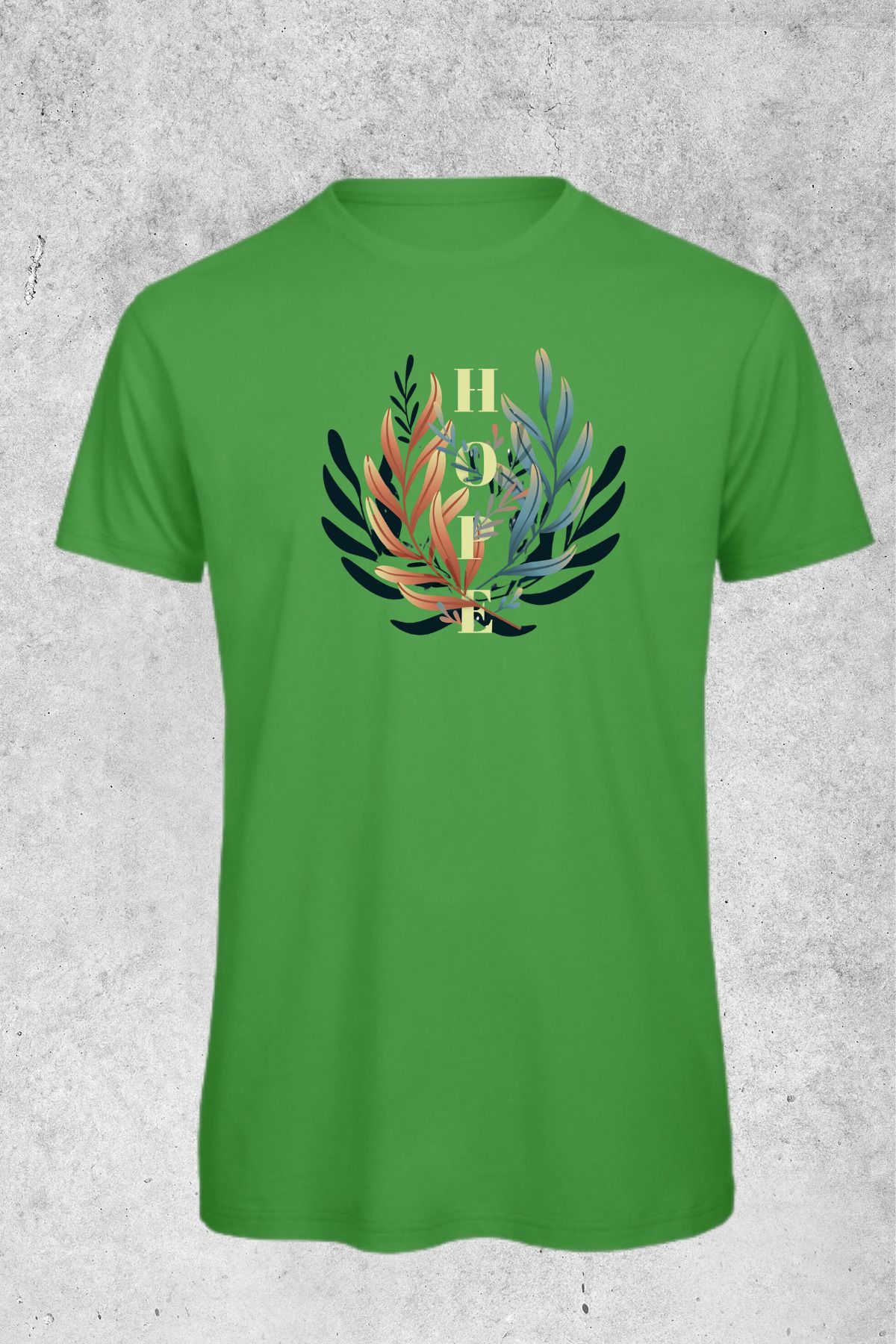 MOLICO Basic unisex sıfır yaka kısa kollu Hope baskılı tshirt