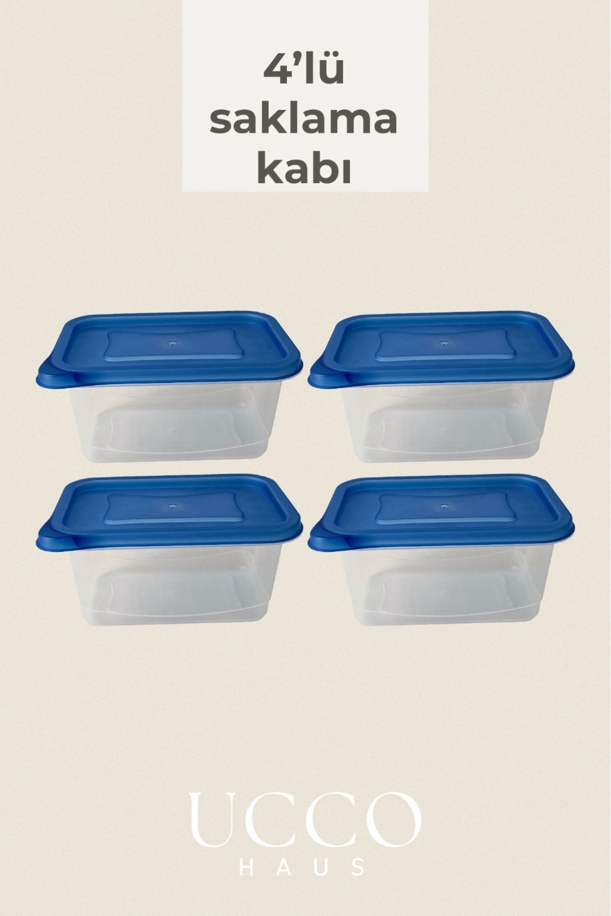 UCCO 4’lü Kapaklı Saklama Kabı Seti – 500 ml – BPA Free – Mikrodalga ve Buzluğa Uygun – Pratik Organizer