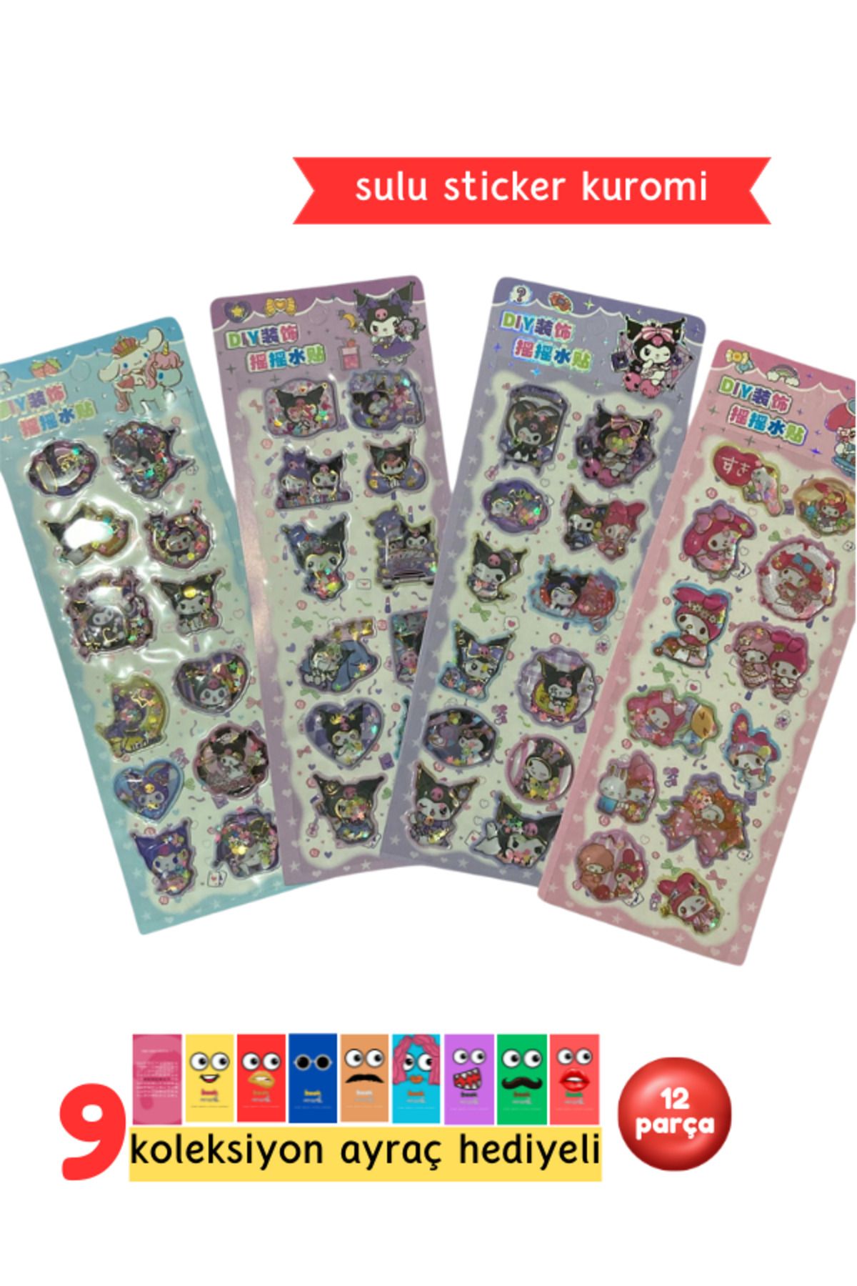 Pembe Pasaj Kuromi My Melodi Sanrio 3d Sulu Sticker