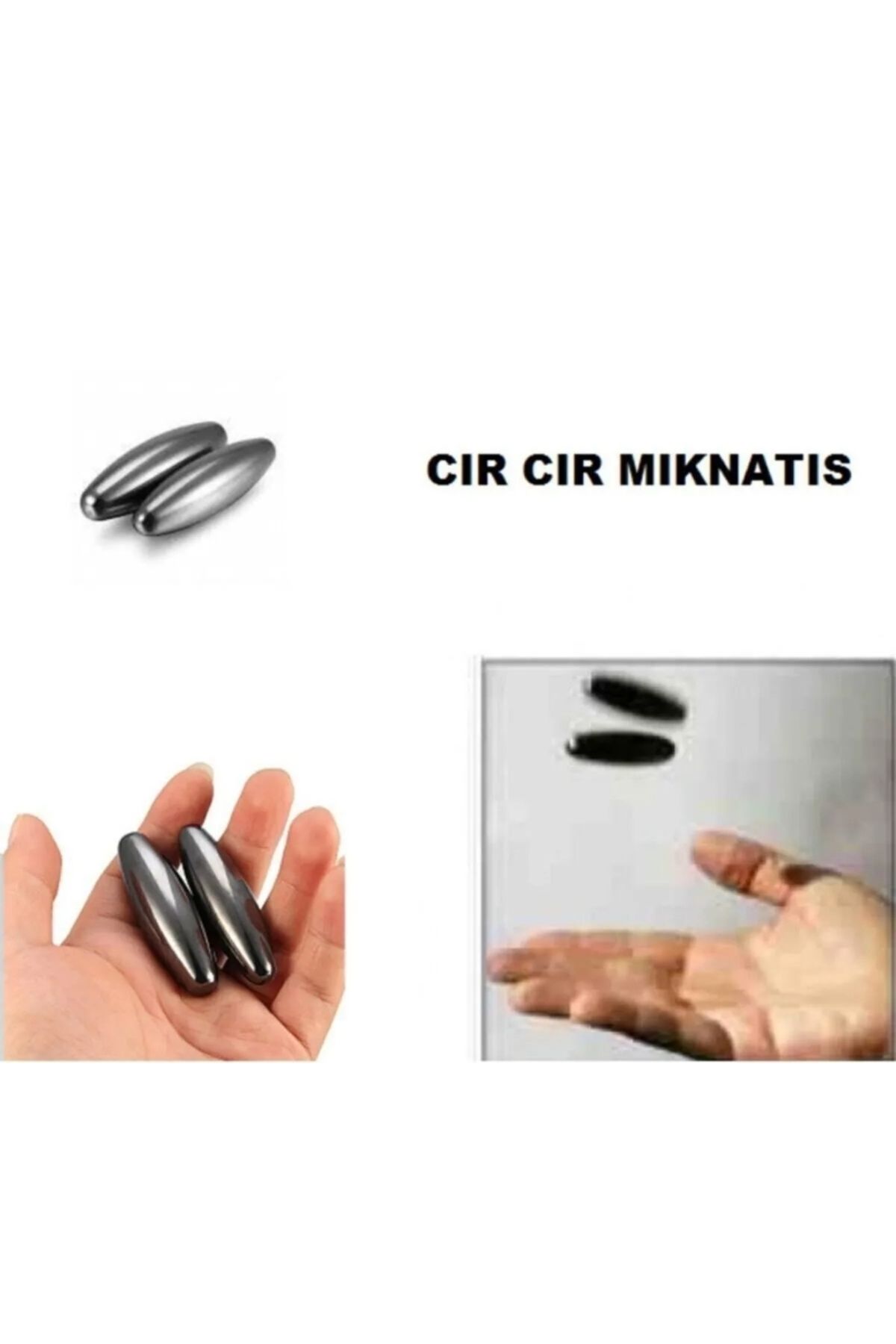 Mıknatıs Manyetik Stres Taşı Mıknatıs 4 Adet 2 Çift, uzunluk3.5 cm