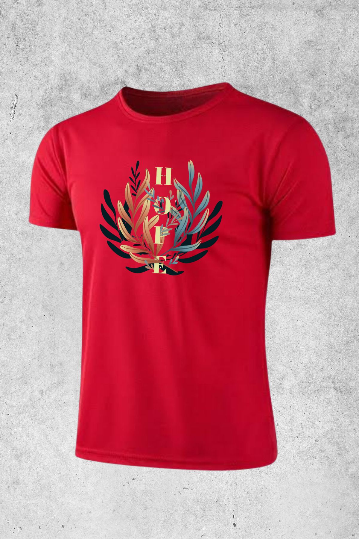 MOLICO Basic unisex sıfır yaka kısa kollu Hope baskılı tshirt