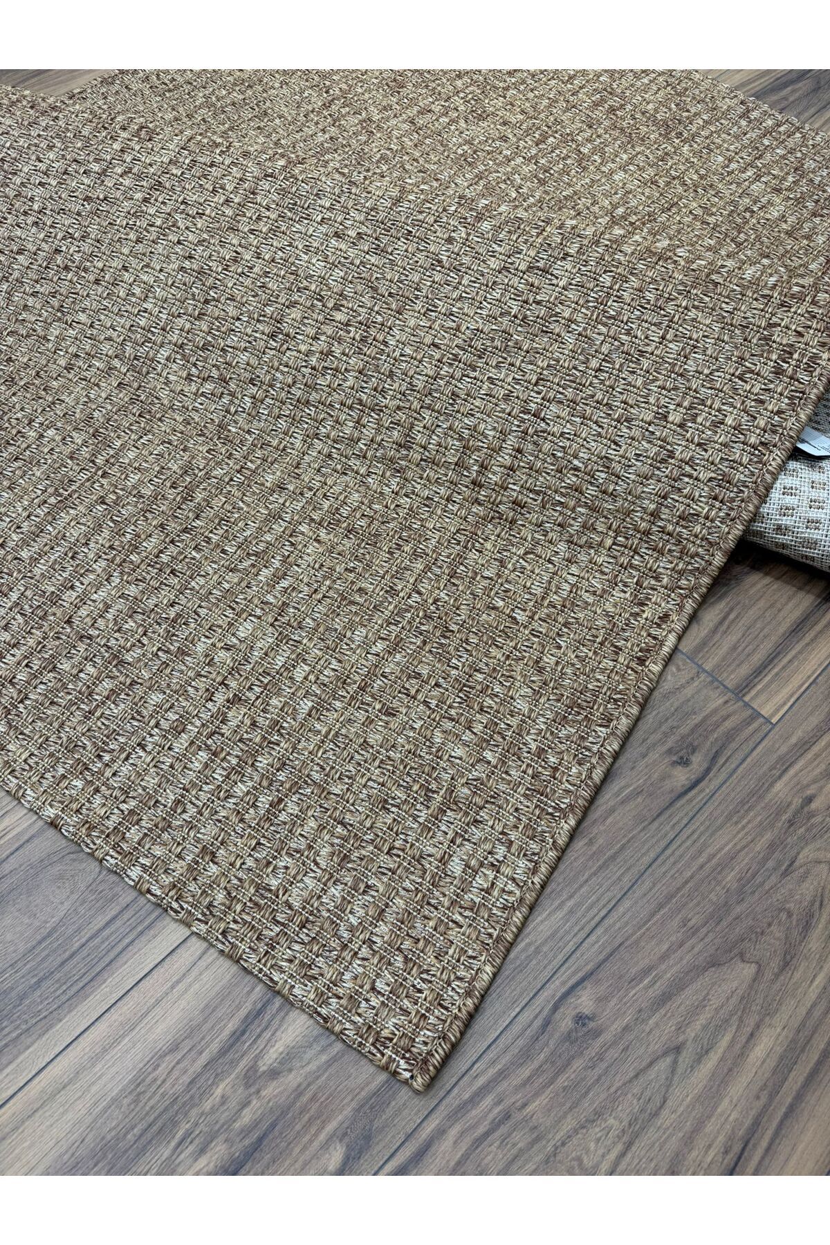 Neşem Halı Boutique Sisal halı 666-KAHVE Hasır Dokulu Kolay Temizlenen Jut Görünümlü Halımız