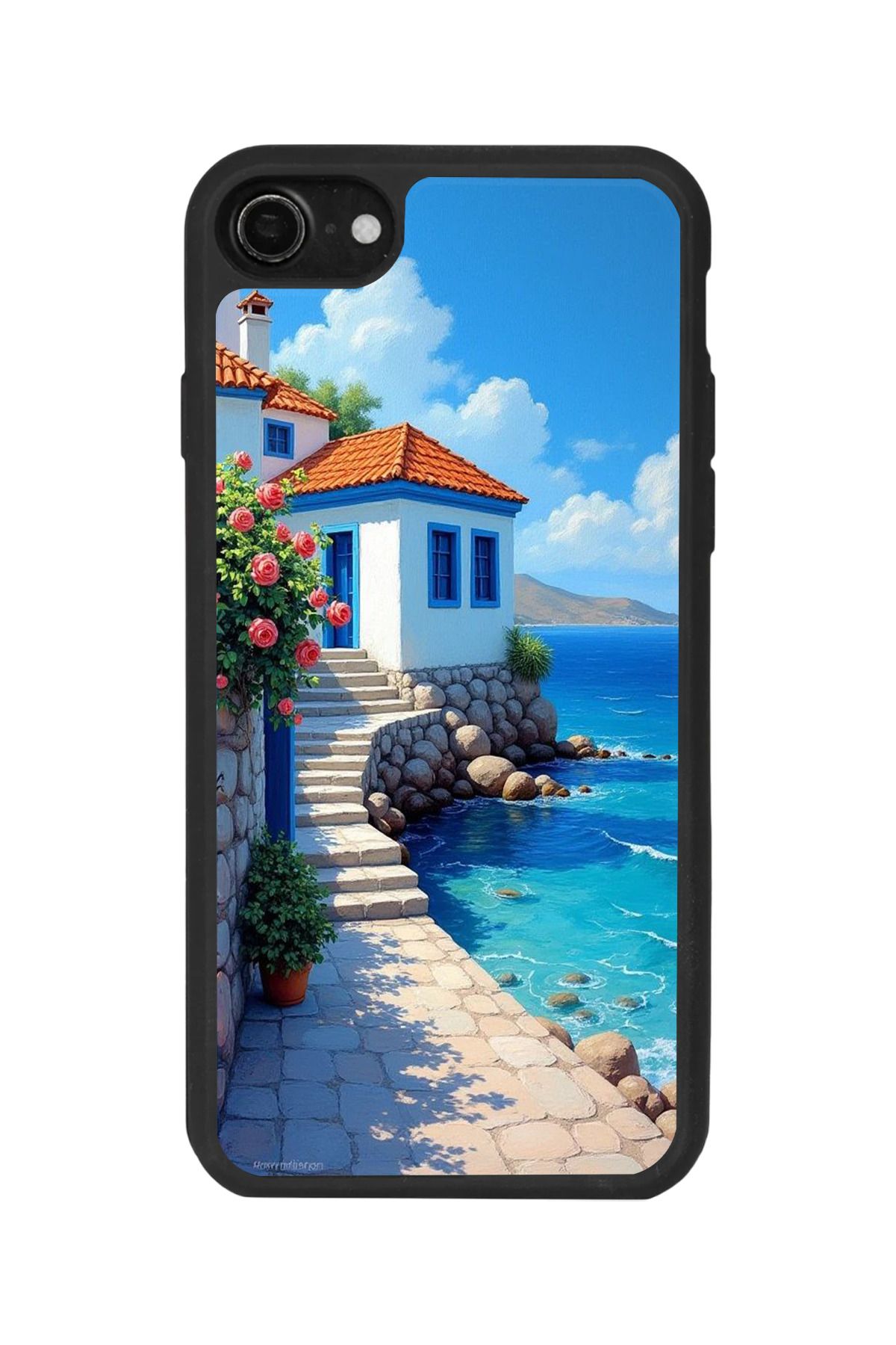 BGAKSESUAR iPhone 7 Uyumlu Mat Siyah Kılıf – Yumuşak Silikon, Koruyucu, Şok Emici Kapak