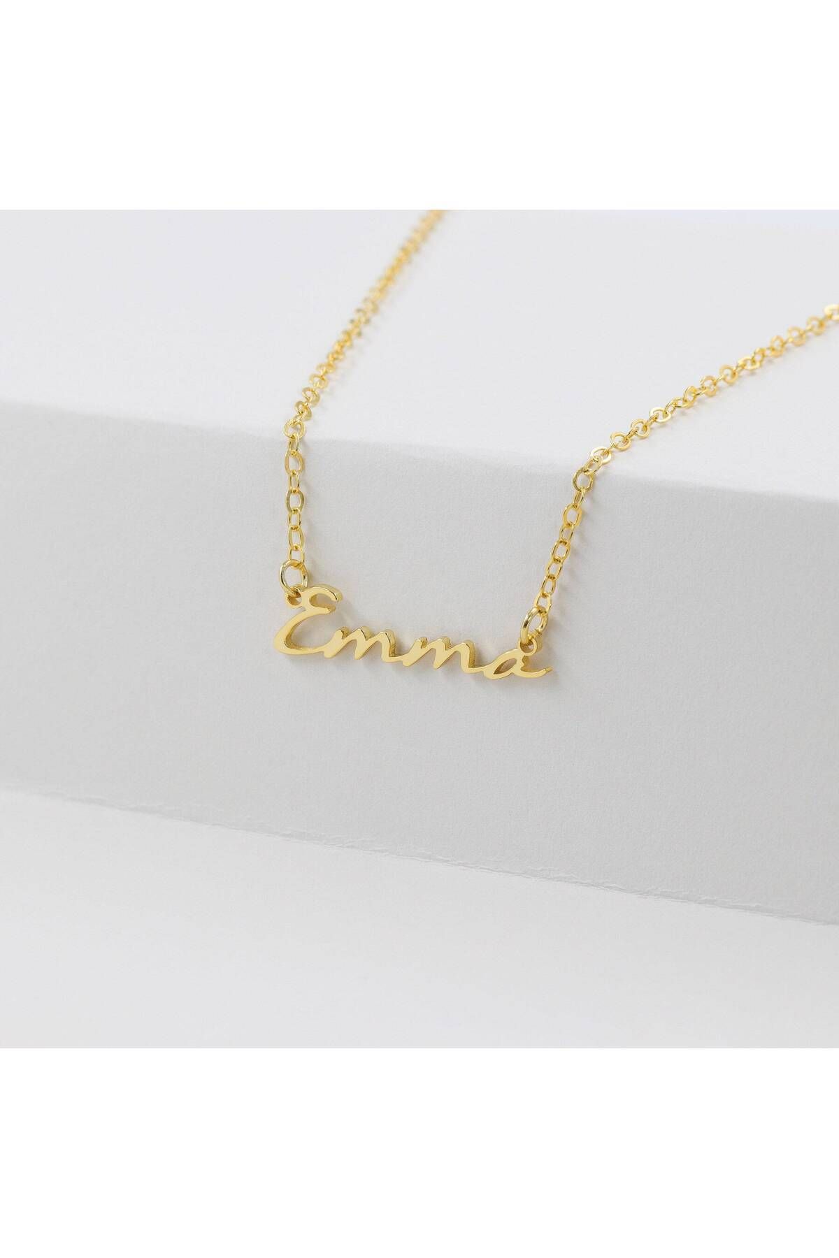 VESTA JEWELRY 925 Ayar Gümüş İsim Kolye Kişiye Özel İsimli Altın Kaplamalı Kolye