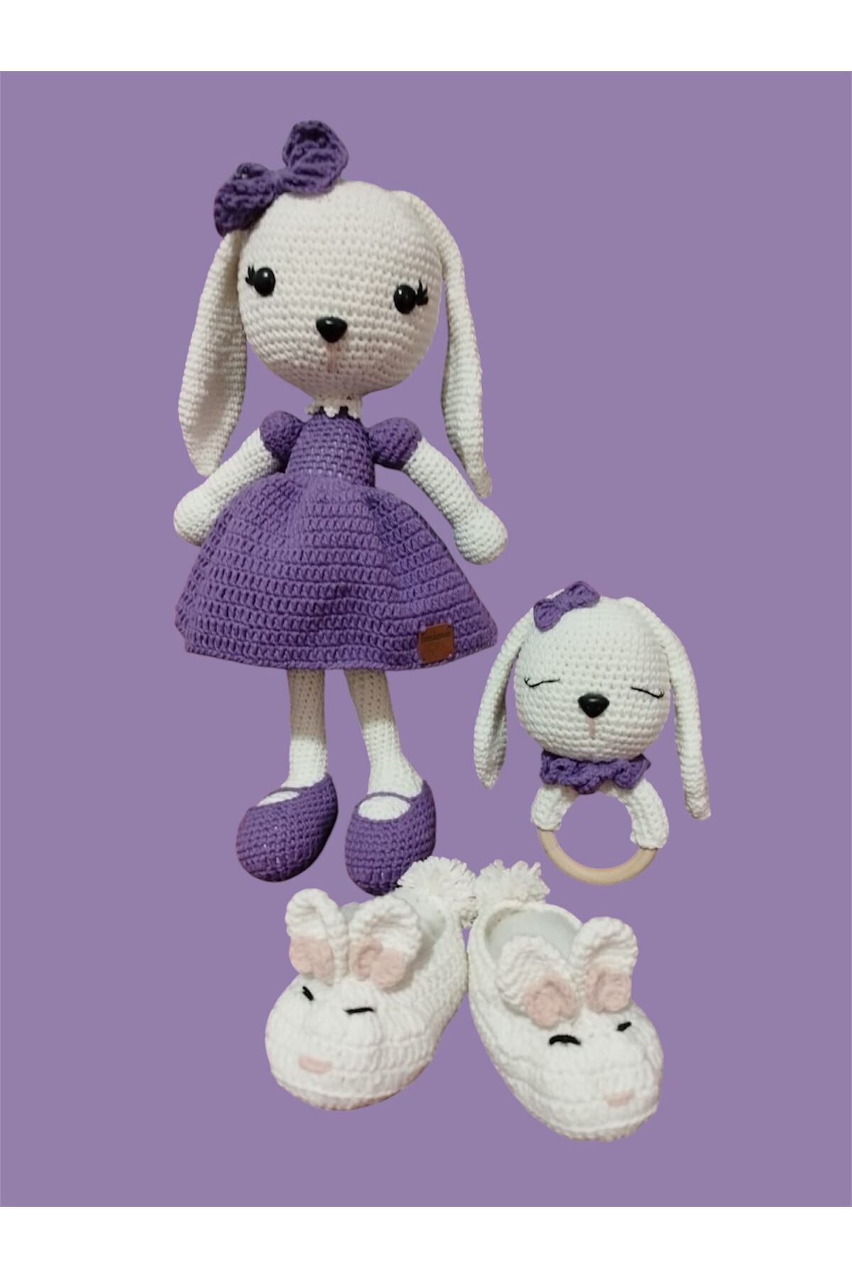 Home Amigurumi Uyku Arkadaşı Çıngırak ve Patik Seti