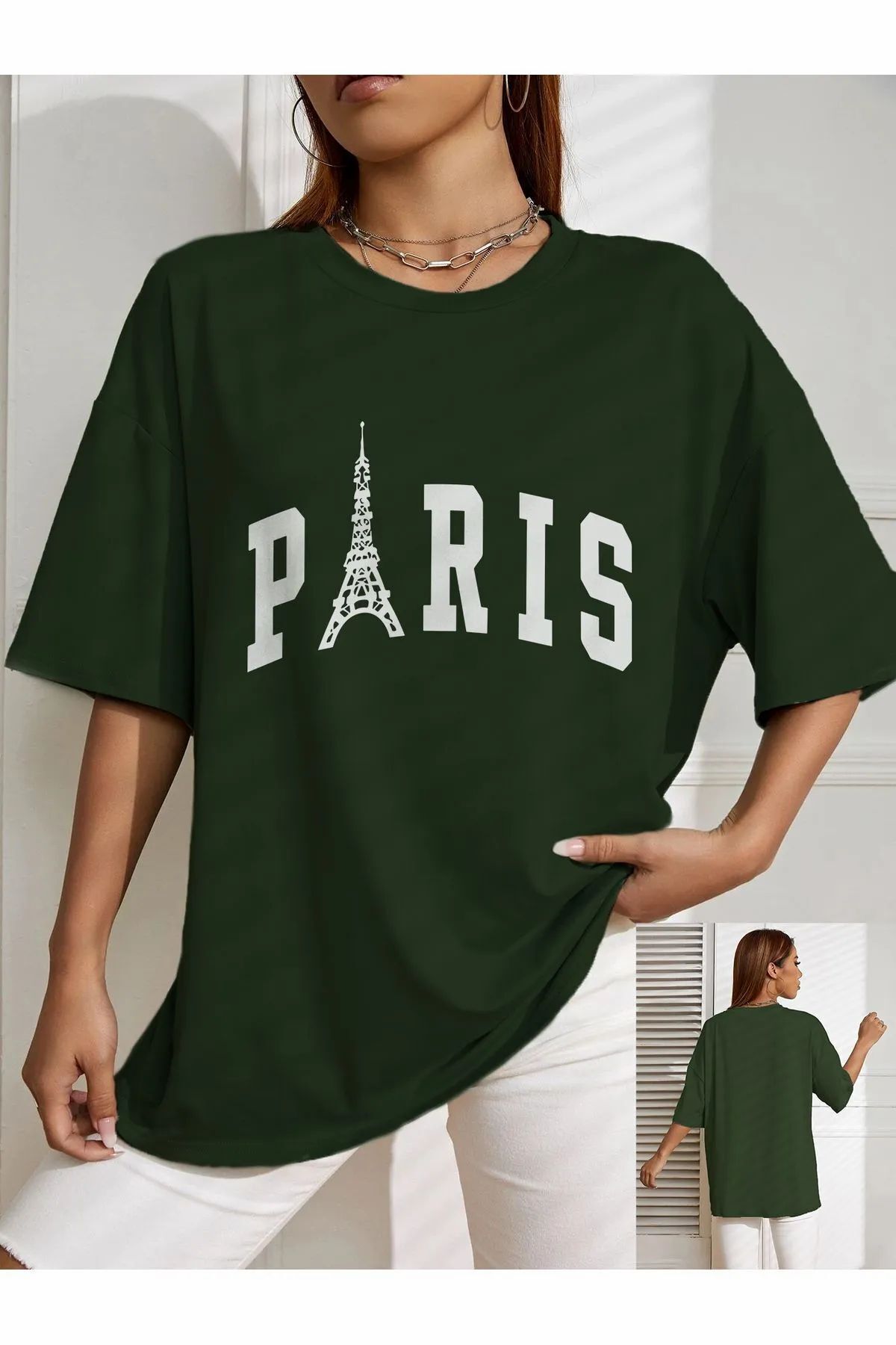 ship master oversize PARİS baskılı T-shirt