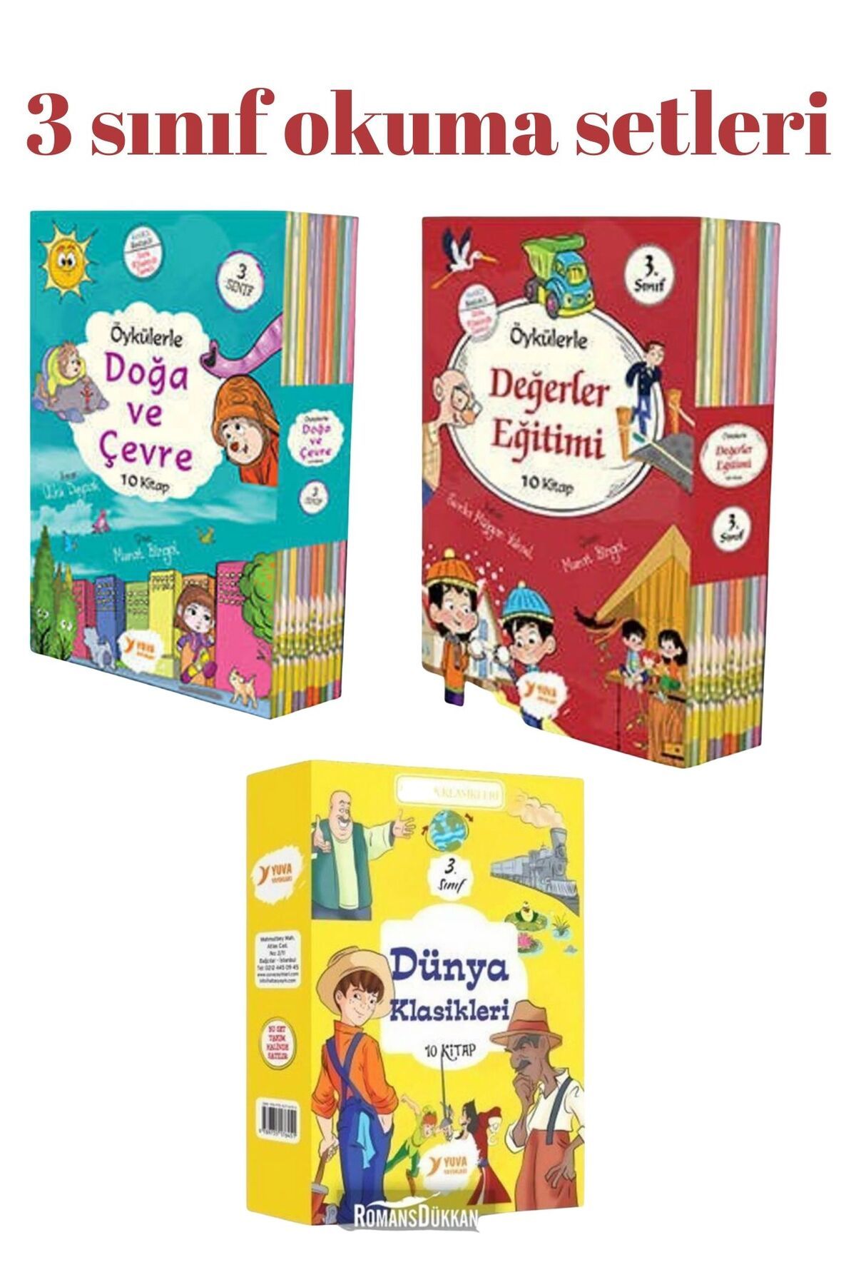 Yuva Yayınları 3.Sınıf Doğa ve Çevre - Değerler eğitimi - Dünya klasikleri okuma setleri