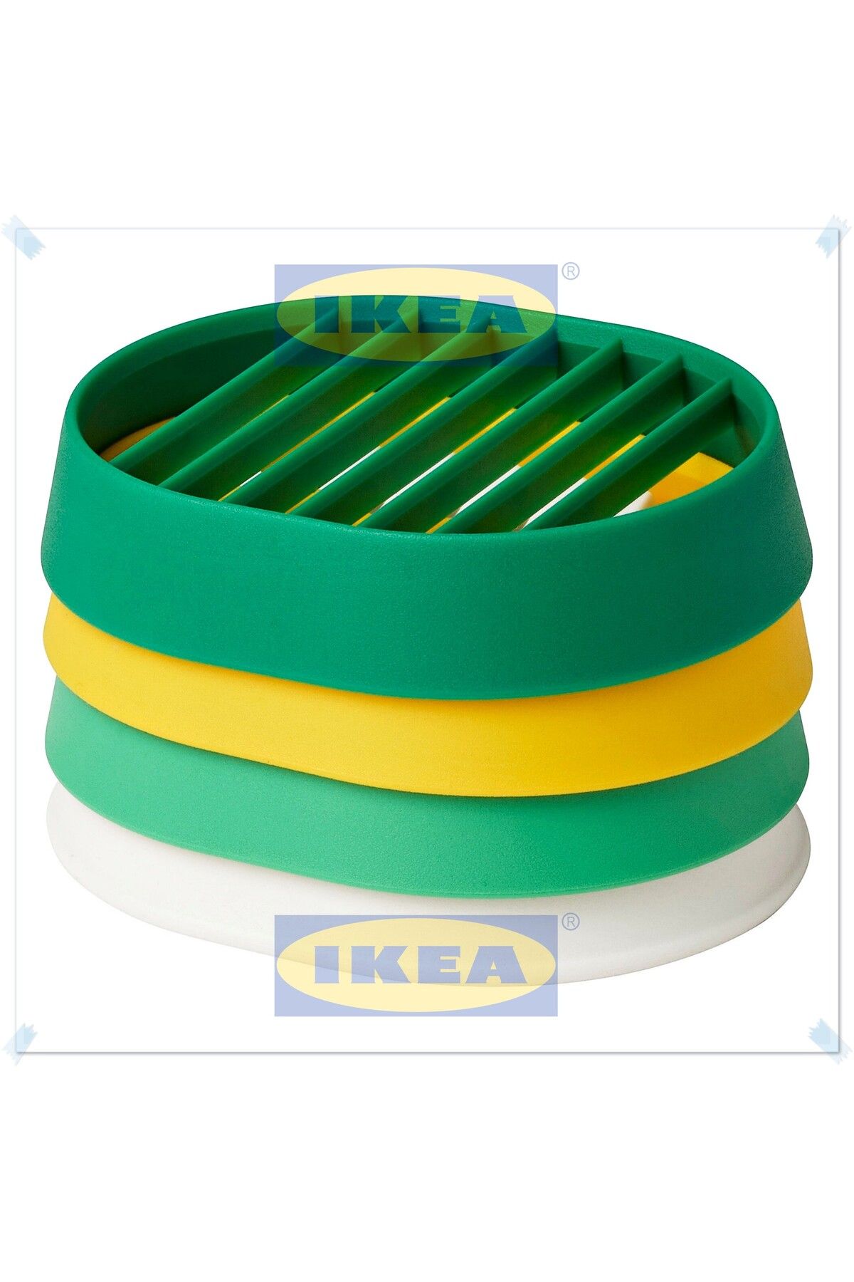 IKEA Uppfylld 3 Farklı Renk Yumurta Dilimleyici, Toplam 4 Parça