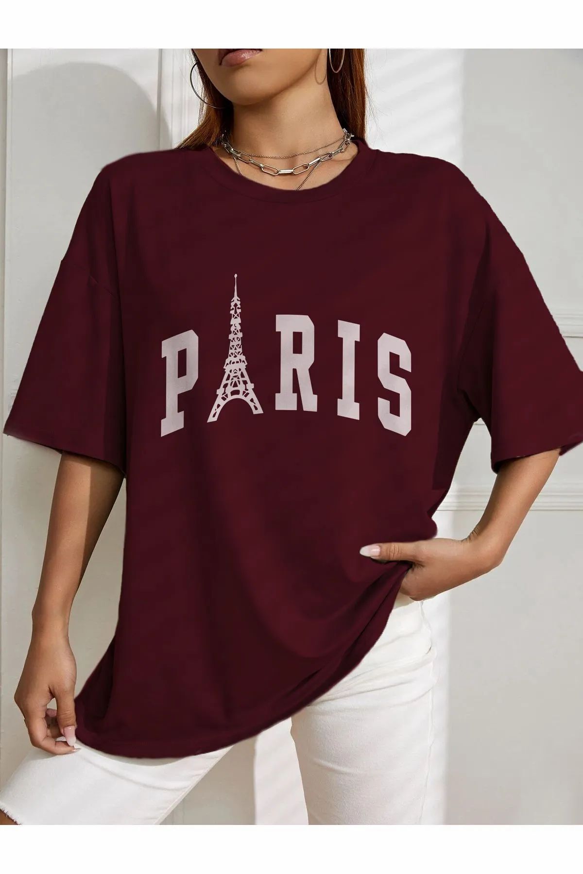 ship master oversize PARİS baskılı T-shirt