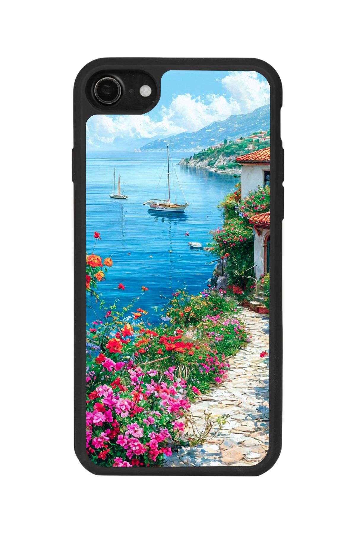 BGAKSESUAR iPhone 7 Uyumlu Mat Siyah Kılıf – Yumuşak Silikon, Koruyucu, Şok Emici Kapak