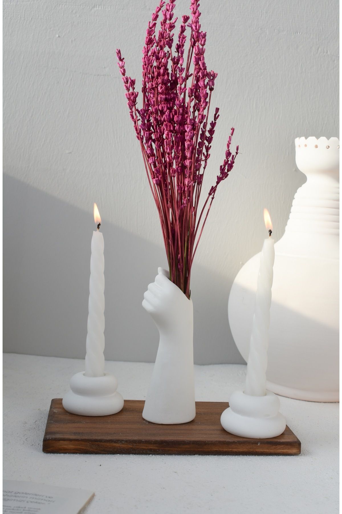 LALEZEN HOME EL VAZO 2 MUMLUK 2 BEYAZ MUM (5 PARCA SET)