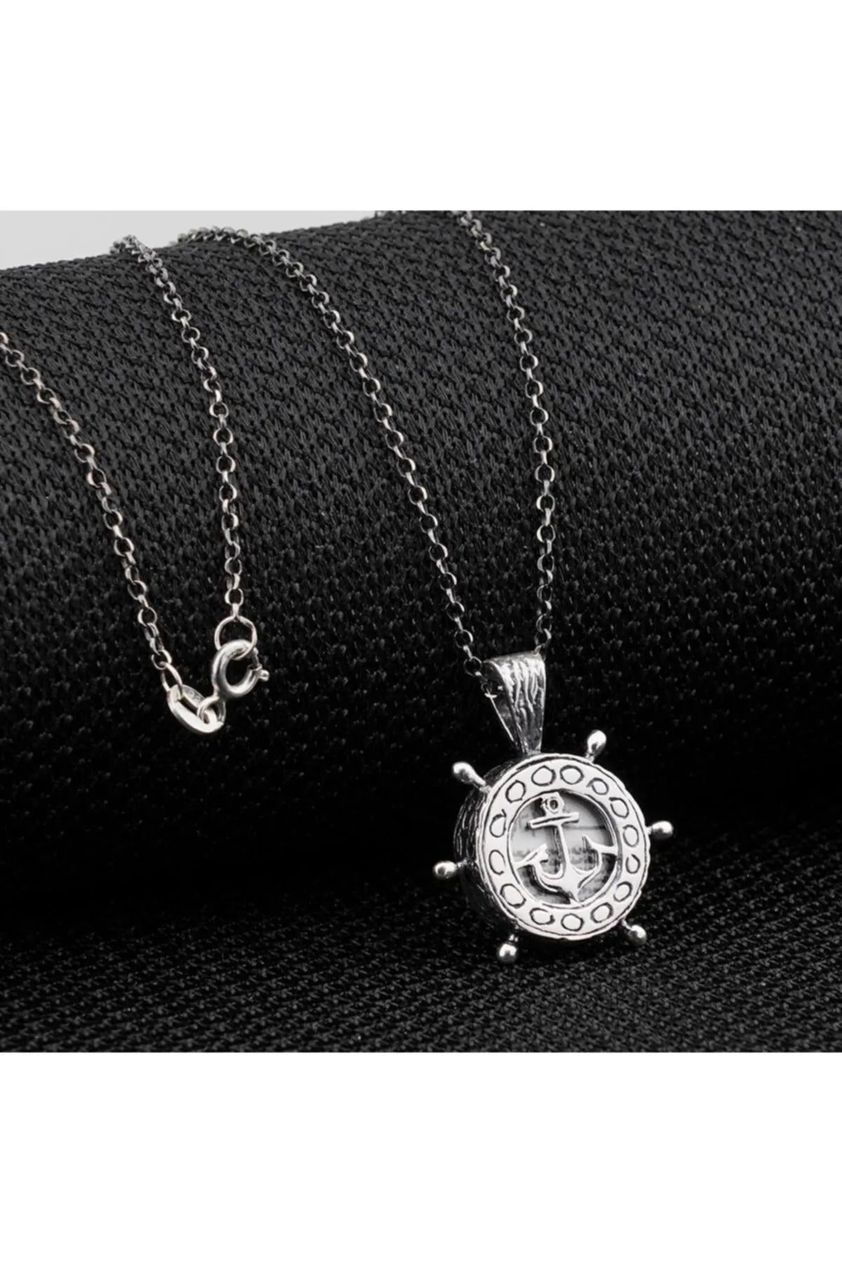 MODA925 925 Ayar Gümüş Cevşeni Kebir Dualı Çapa Tasarım Cevşen Kolye