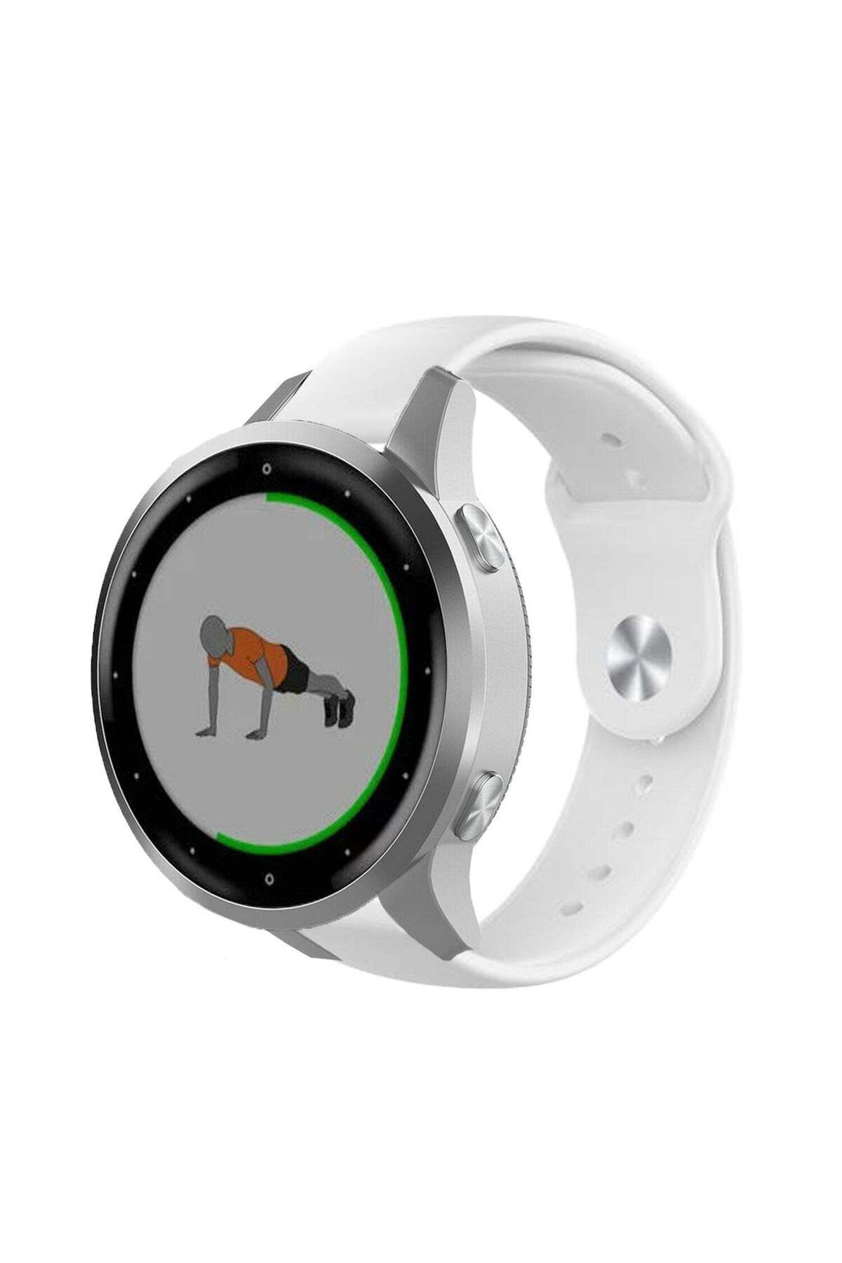 bbtech Garmin Vivoactive 4 22mm Standart Silikon Kordon Klasik Kayış Esnek 22 mm Band