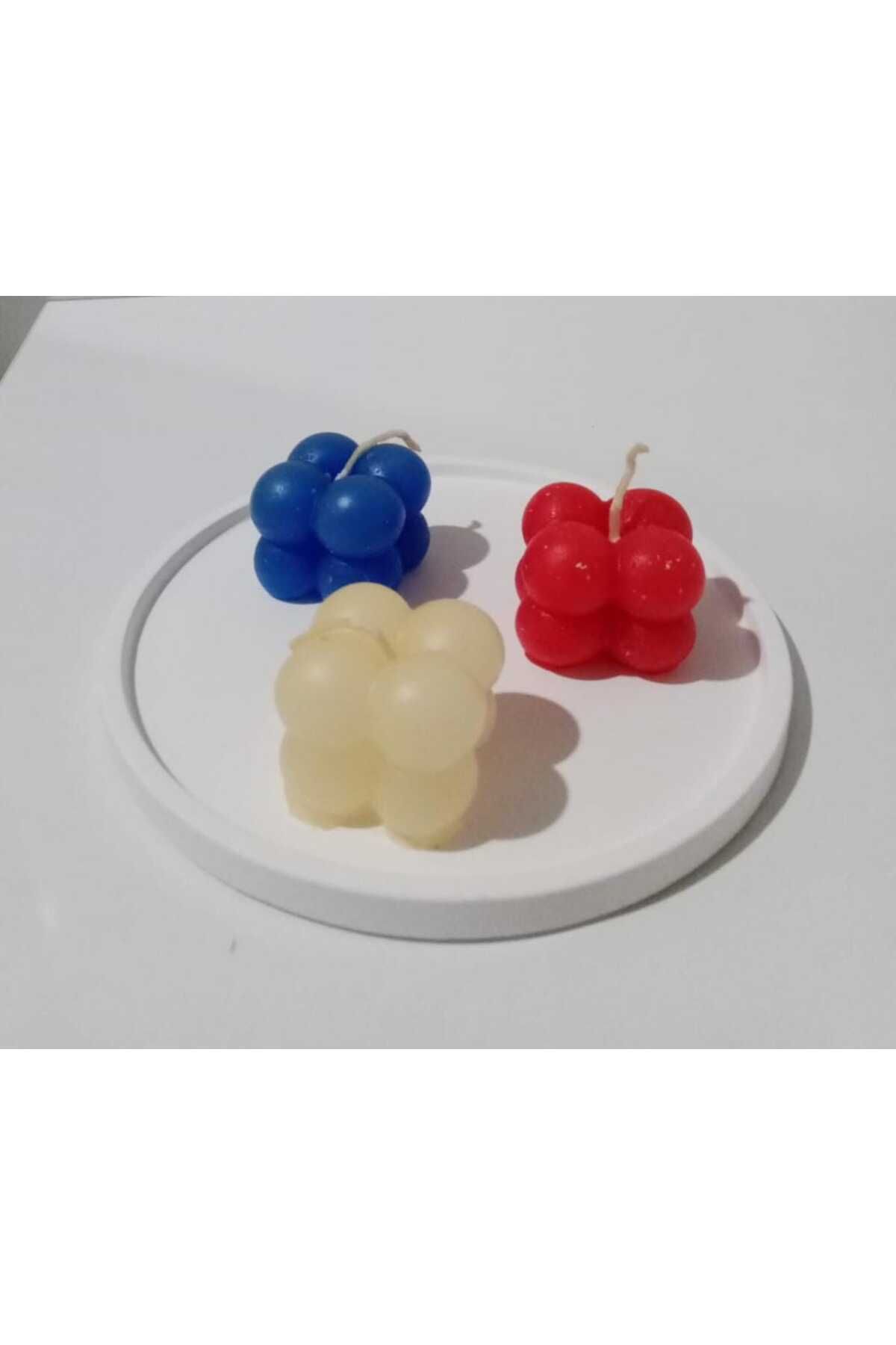 Gizay Dekorasyon Ürünleri 3'lü Mini Bubble Mum Dekor Ürünü