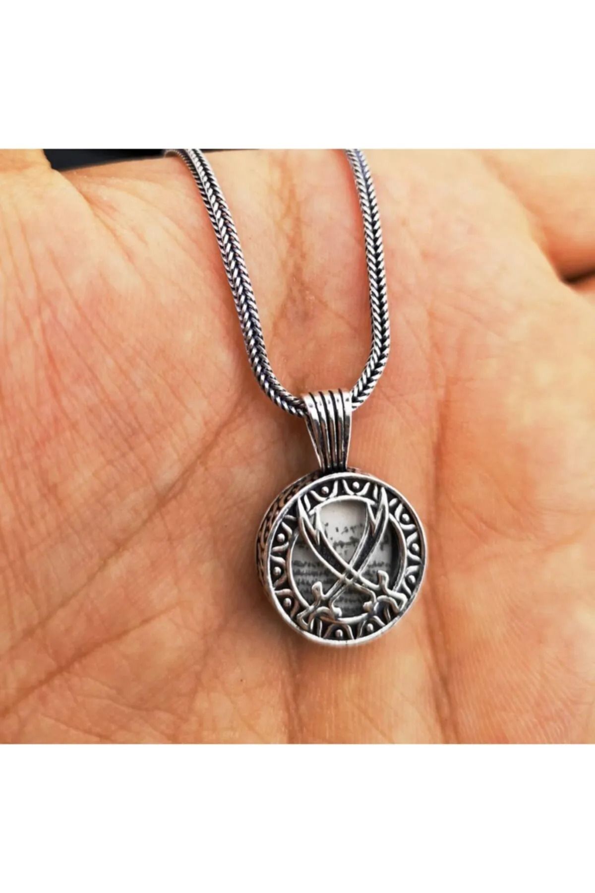 MODA925 925 Ayar Gümüş Cevşeni Kebir Dualı Zülfikar Kılıç Tasarım Cevşen Kolye