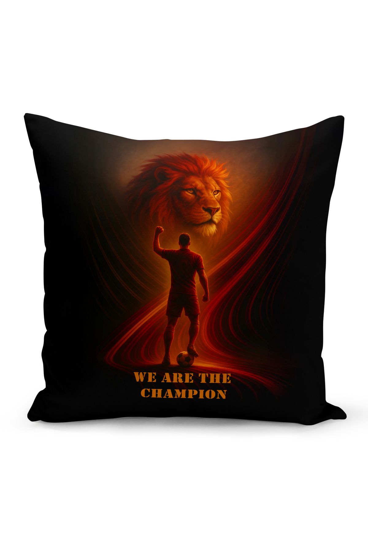 Bertille Home Çocuk Bebek Sarı Kırmızı Taraftar Futbol Serisi Kırlent Kılıfı (Cushion Cover)