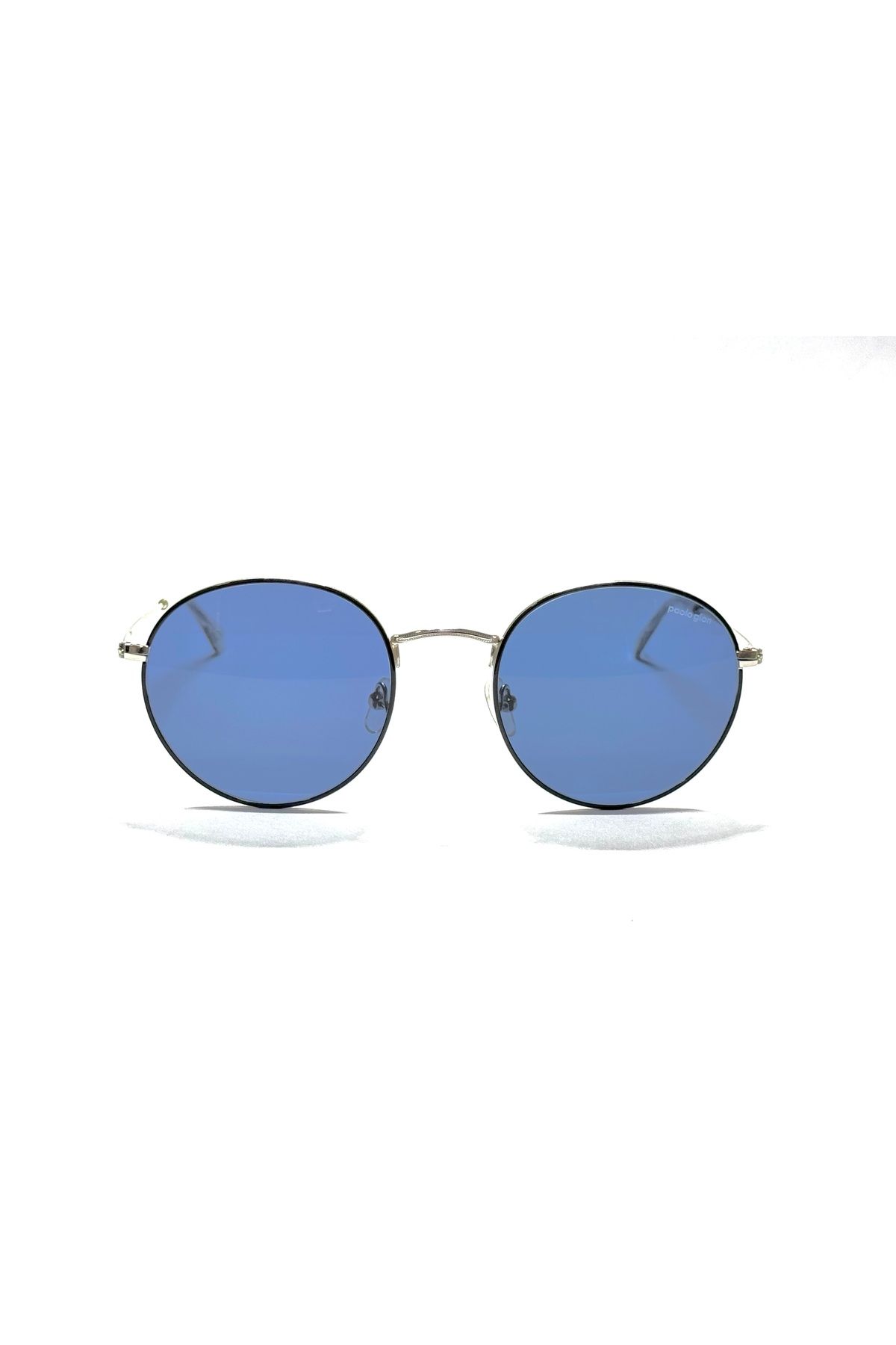 paolo gion 2002 c4-4 lacivert uv 400 filtreli unisex yuvarlak güneş gözlüğü 49-17-143
