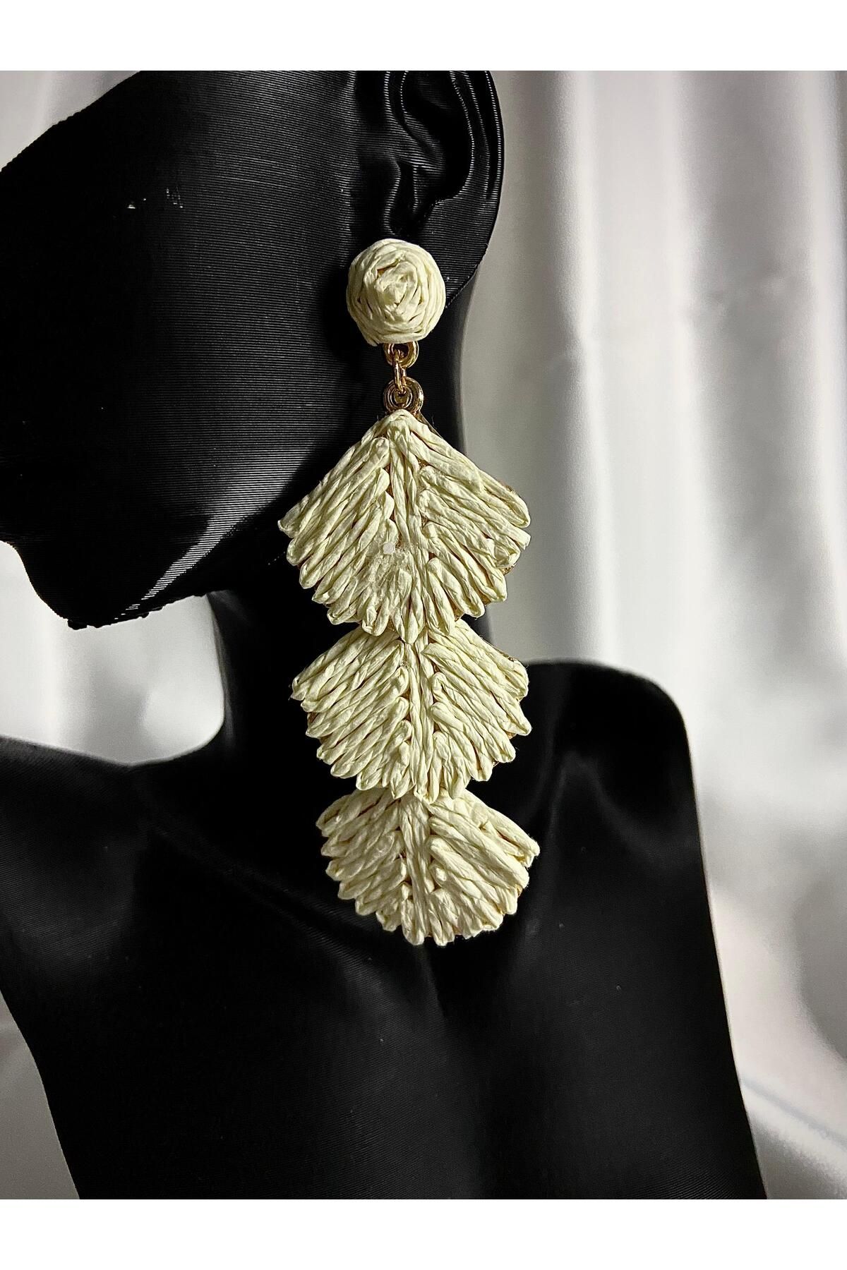 L'Atelier Aurelia ÜÇ YAPRAK SALLANTILI KÜPE