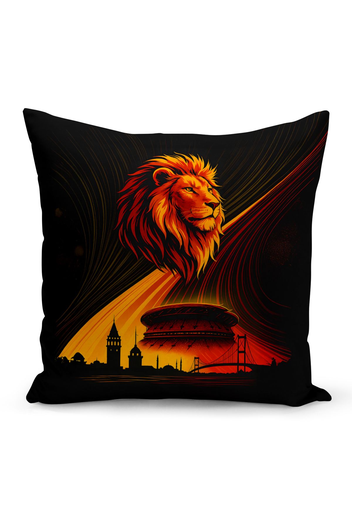 Bertille Home Çocuk Bebek Sarı Kırmızı Taraftar Futbol Serisi Kırlent Kılıfı (Cushion Cover)