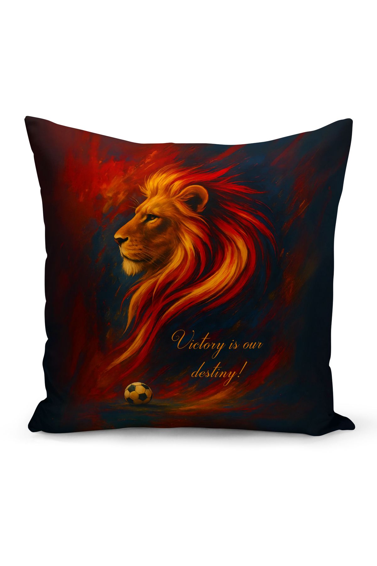 Bertille Home Çocuk Bebek Sarı Kırmızı Taraftar Futbol Serisi Kırlent Kılıfı (Cushion Cover)