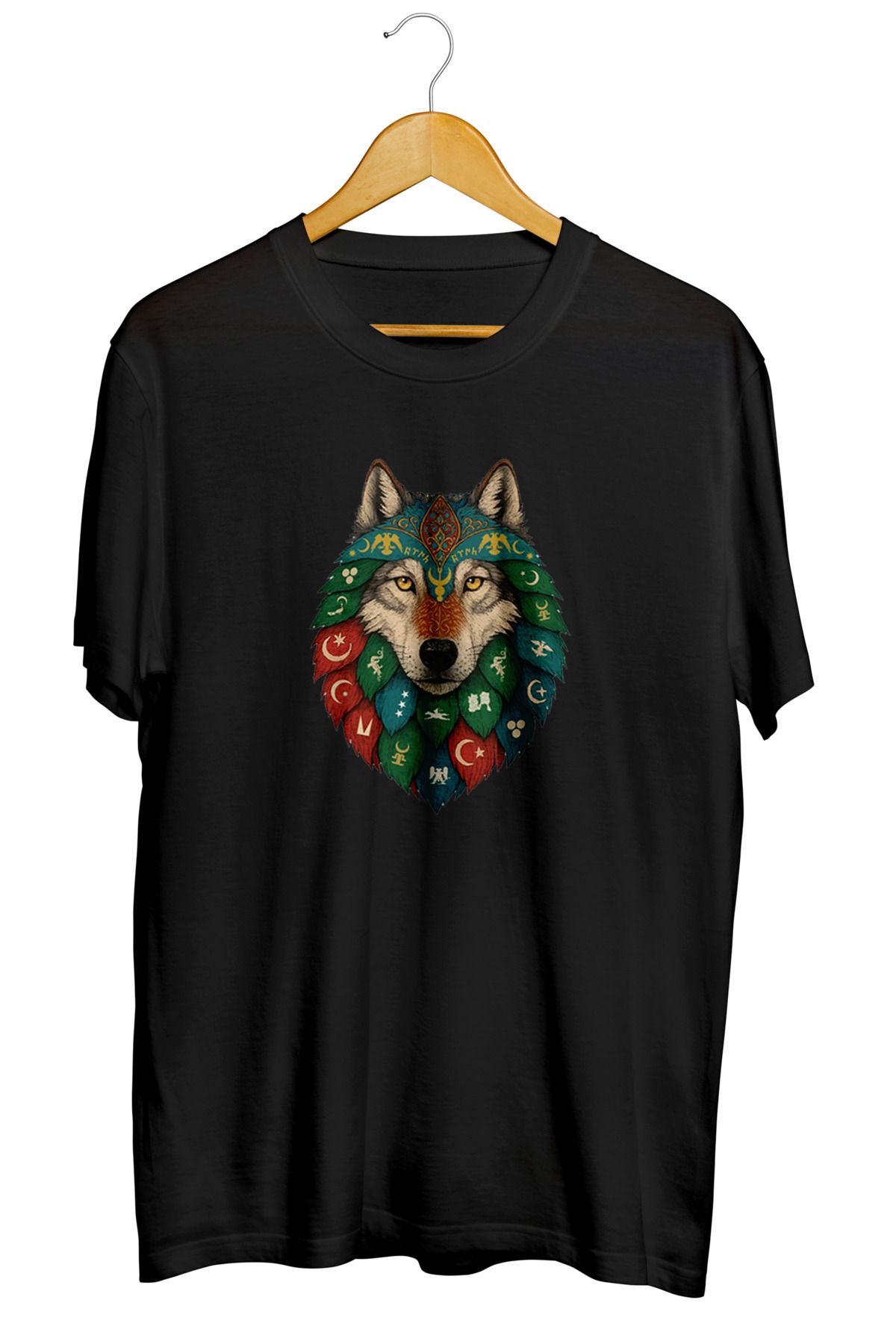 karikatürstore Türk Devletleri Turan Kurt Baskılı Unisex Tişört