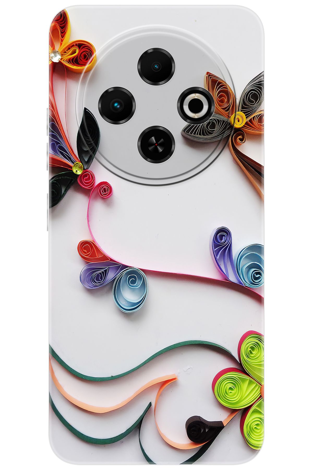 TECNO Spark 30C (KL5/KL5n) Uyumlu Kılıf Desen Baskılı Silikon Çiçek Desen STK:220 CP-4UOWXzu