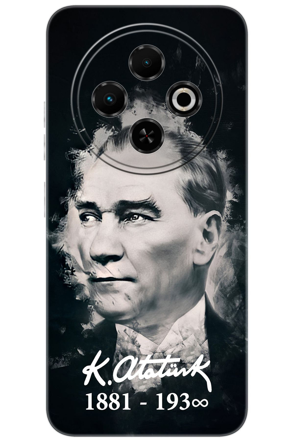 TECNO Spark 30C (KL5/KL5n) Uyumlu Kılıf Desen Baskılı Silikon Mustafa Kemal Atatürk STK:388 CP-PrV7Hwh