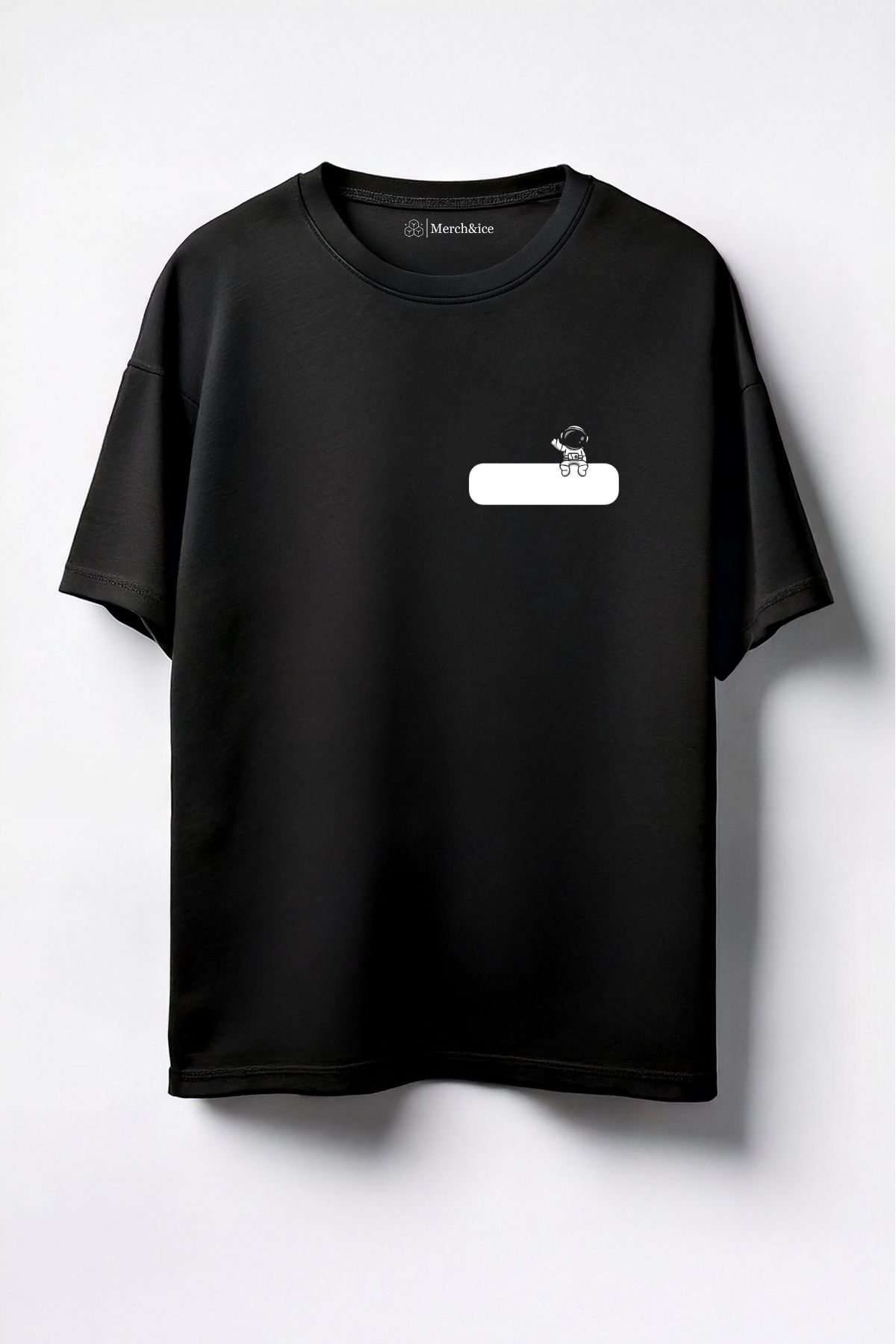 Merch&ice Hi Astronot Baskılı Unisex Oversize T-Shirt
