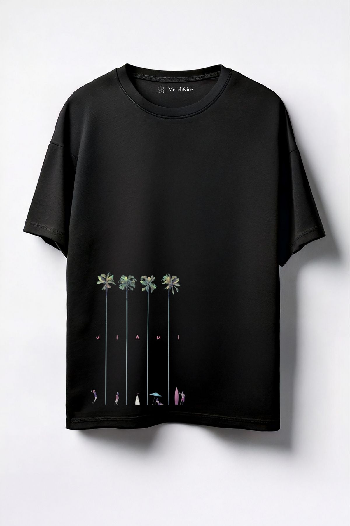 Merch&ice Miami Baskılı Unisex Oversize T-Shirt