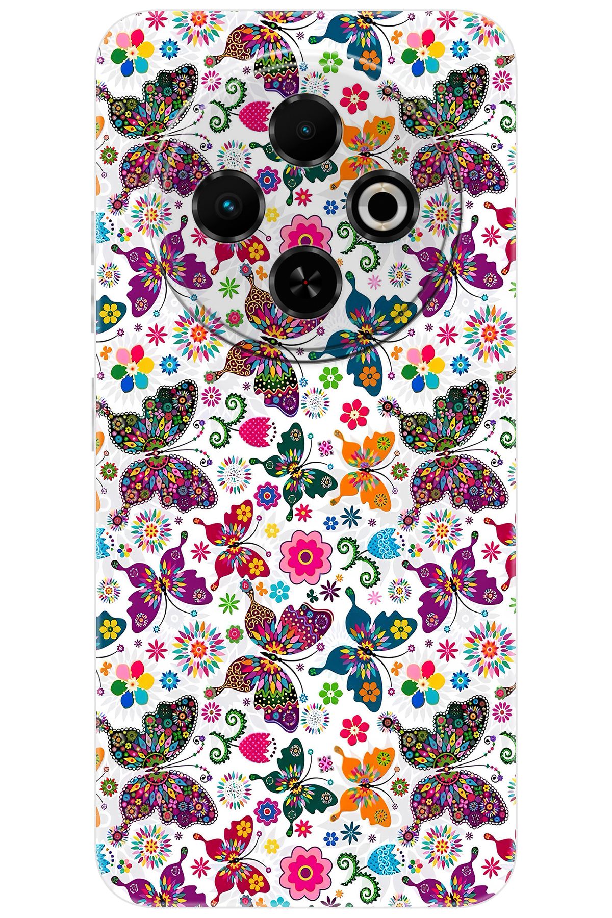 TECNO Spark 30C (KL5/KL5n) Uyumlu Kılıf Desen Baskılı Silikon Kelebek STK:700 CP-uFeDDeR