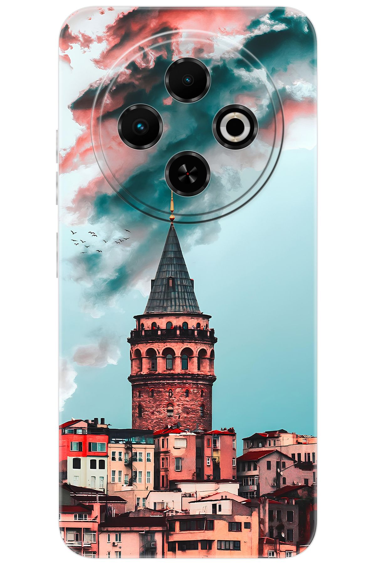 TECNO Spark 30C (KL5/KL5n) Uyumlu Kılıf Desen Baskılı Silikon Galata Kulesi STK:688 CP-RpdFOks