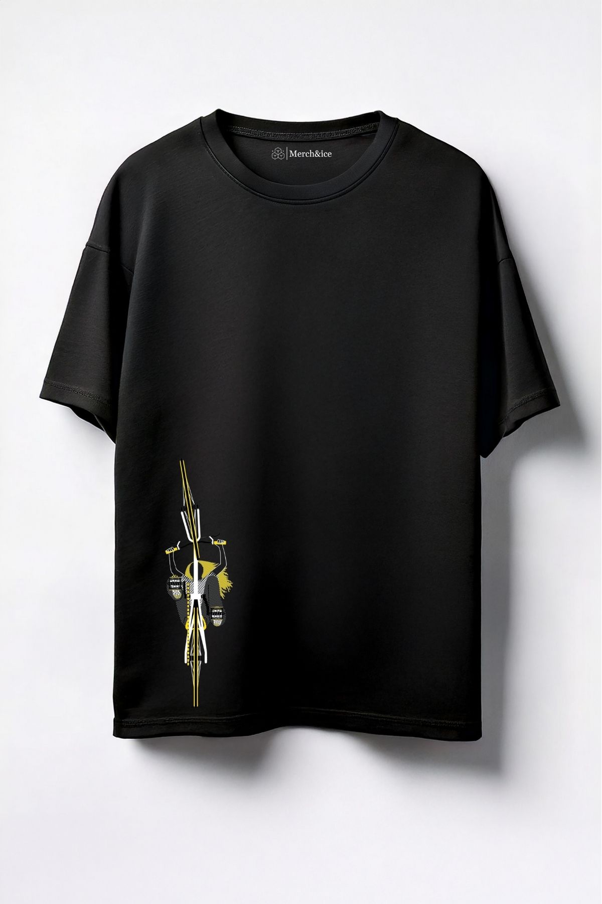 Merch&ice Bisiklet Perspektif Baskılı Unisex Oversize T-Shirt