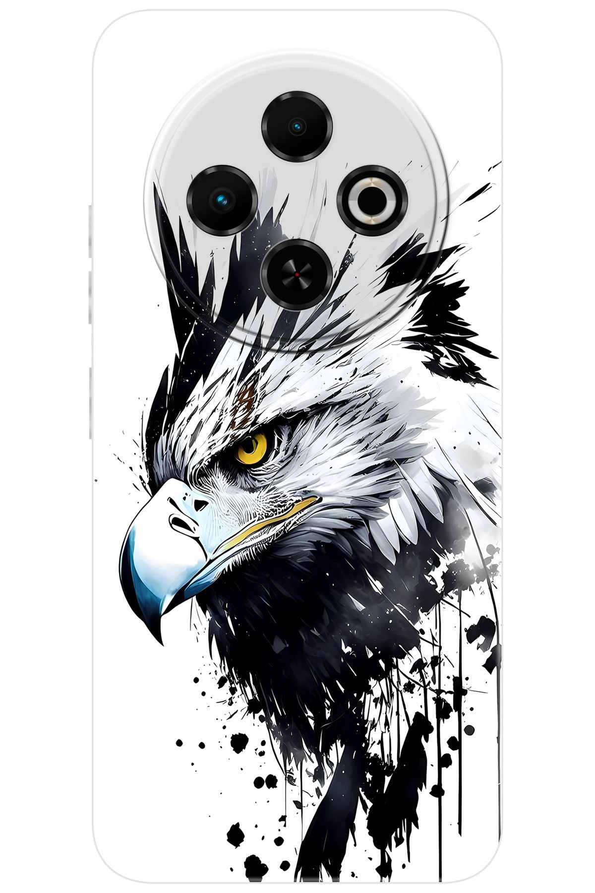 TECNO Spark 30C (KL5/KL5n) Uyumlu Kılıf Desen Baskılı Silikon Kartal Serisi STK:1008 CP-CSuqJxa