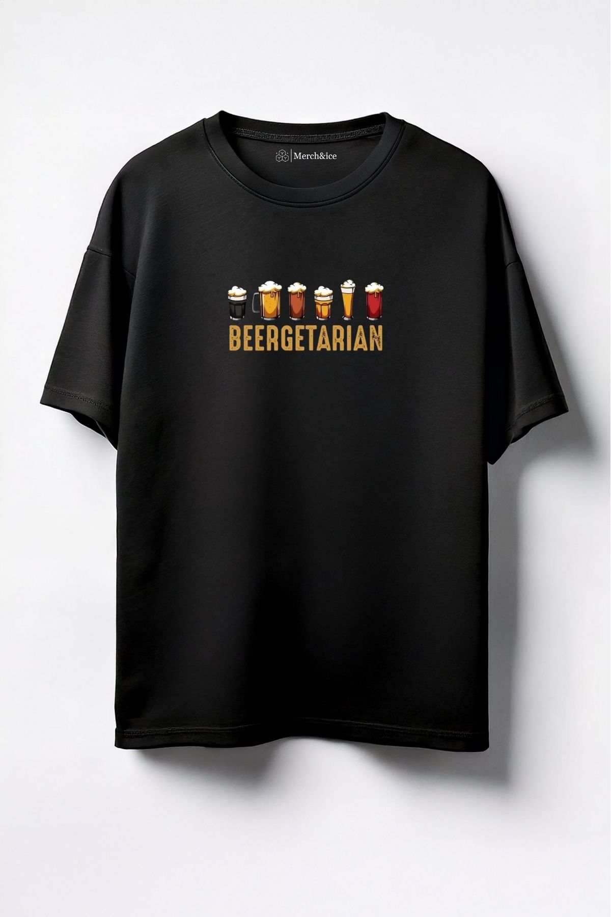 Merch&ice Beergetarian Baskılı Unisex Oversize T-Shirt