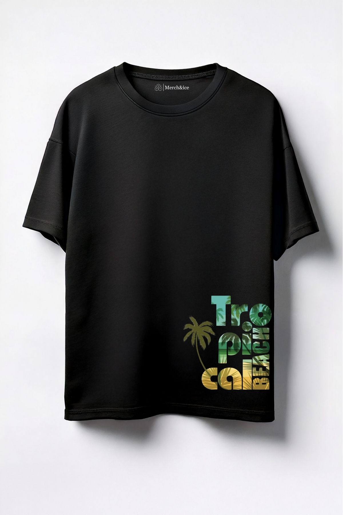 Merch&ice Tropical Beach Baskılı Unisex Oversize T-Shirt