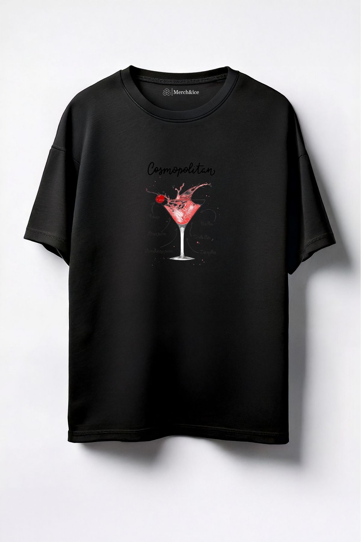 Merch&ice Tarifli Cosmopolitan Baskılı Unisex Oversize T-Shirt