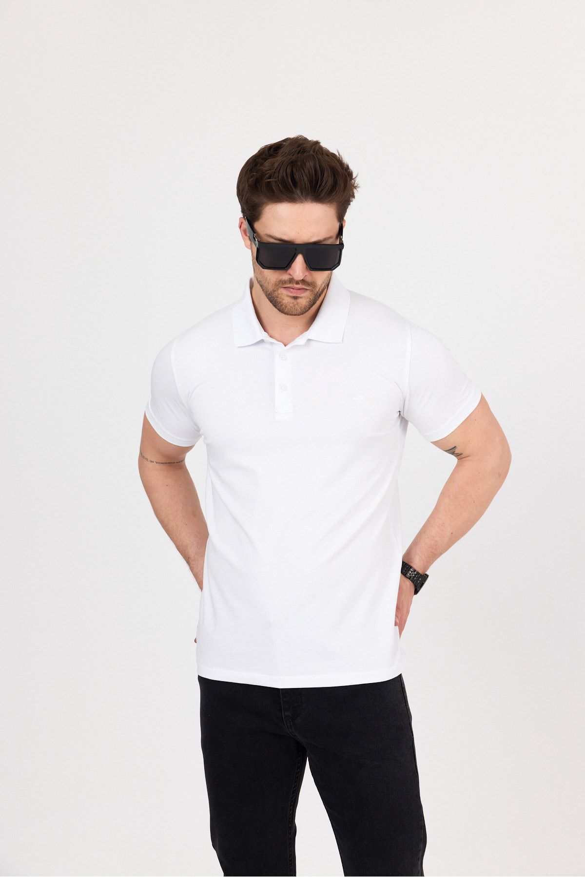 hateko Regular Fit Penye Esnek Polo Yaka Tişört