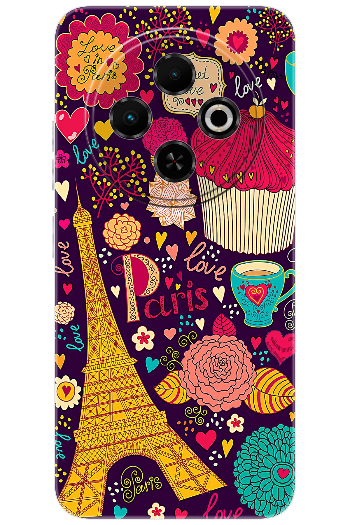 TECNO Spark 30C (KL5/KL5n) Uyumlu Kılıf Desen Baskılı Silikon Eyfel STK:625 CP-nMFTLPJ