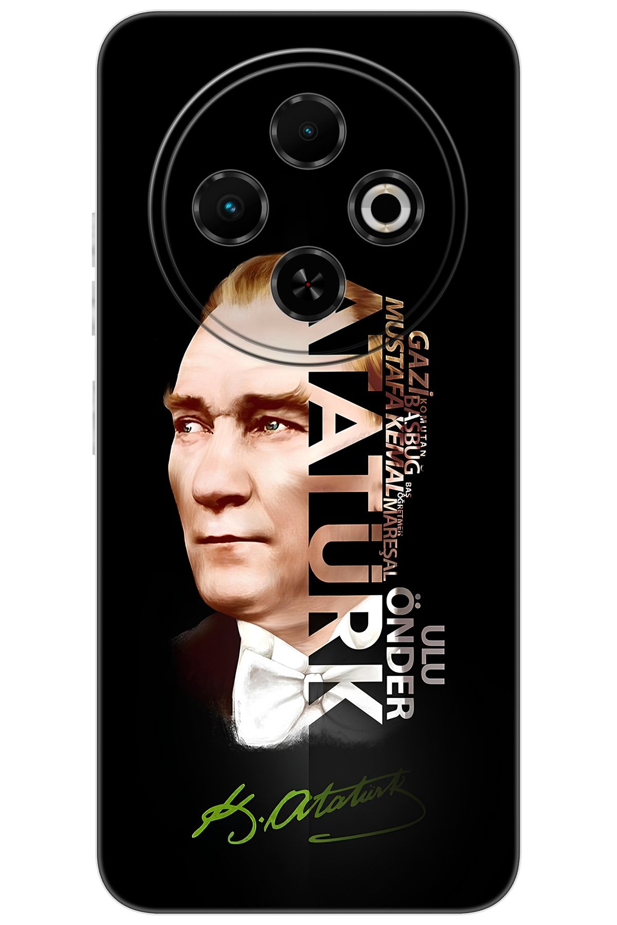 TECNO Spark 30C (KL5/KL5n) Uyumlu Kılıf Desen Baskılı Silikon Atatürk STK:681 CP-wXevORY