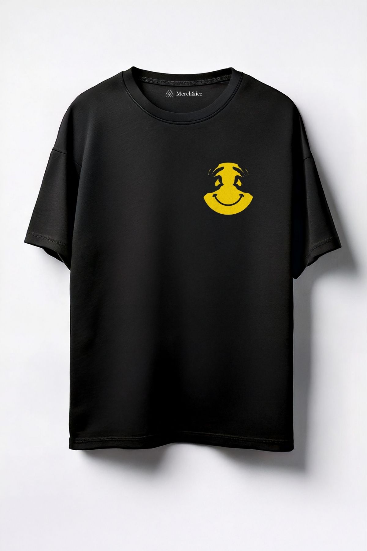 Merch&ice Mutlu Gözler Surat Baskılı Unisex Oversize T-Shirt