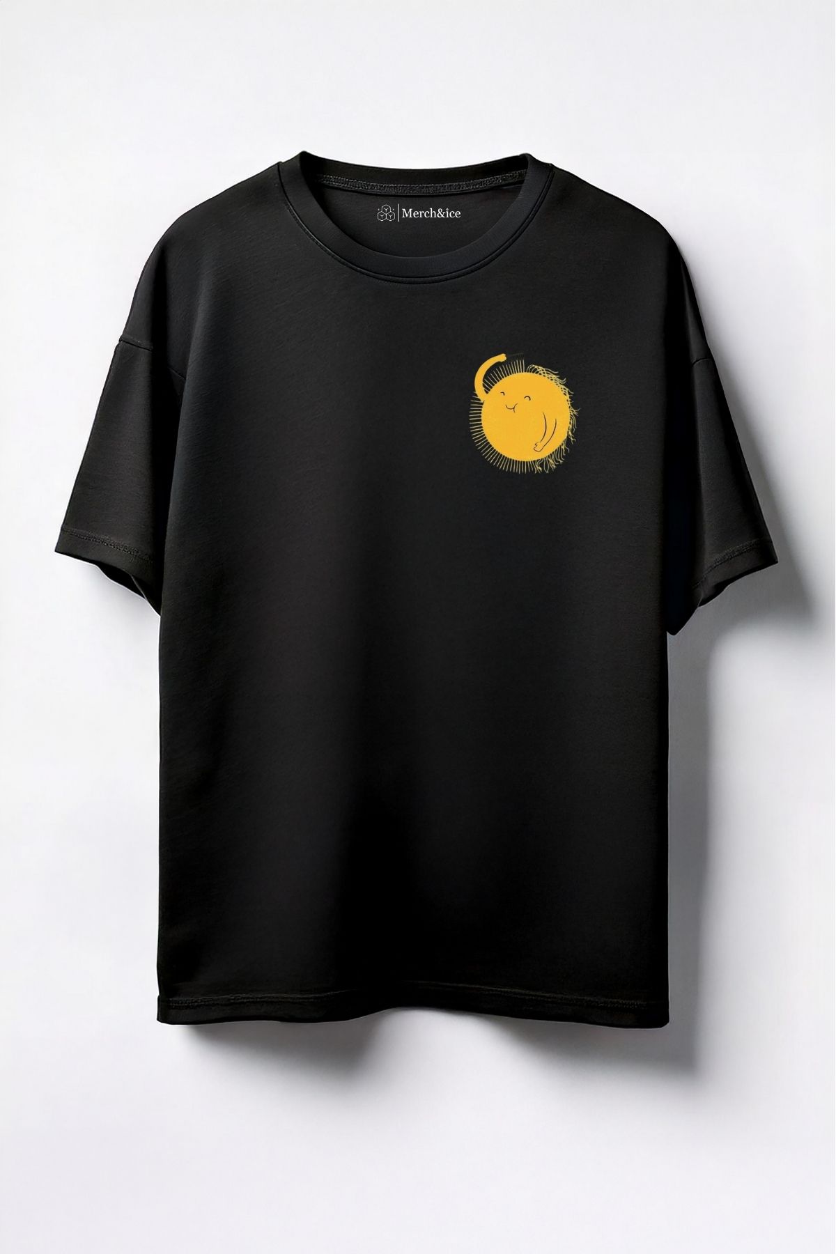 Merch&ice Saçını Tarayan Güneş Baskılı Unisex Oversize T-Shirt