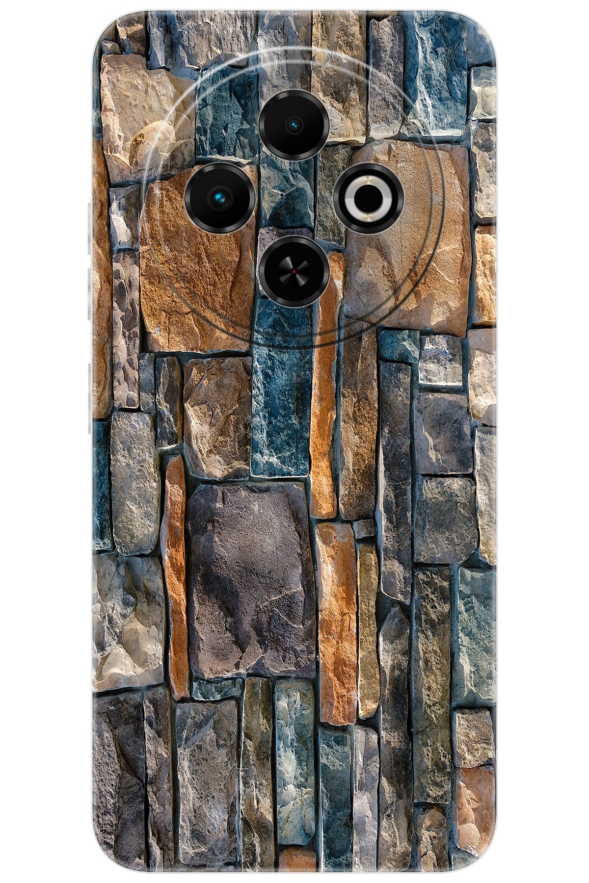 TECNO Spark 30C (KL5/KL5n) Uyumlu Kılıf Desen Baskılı Silikon Taş Duvar STK:233 CP-ieDcMJx