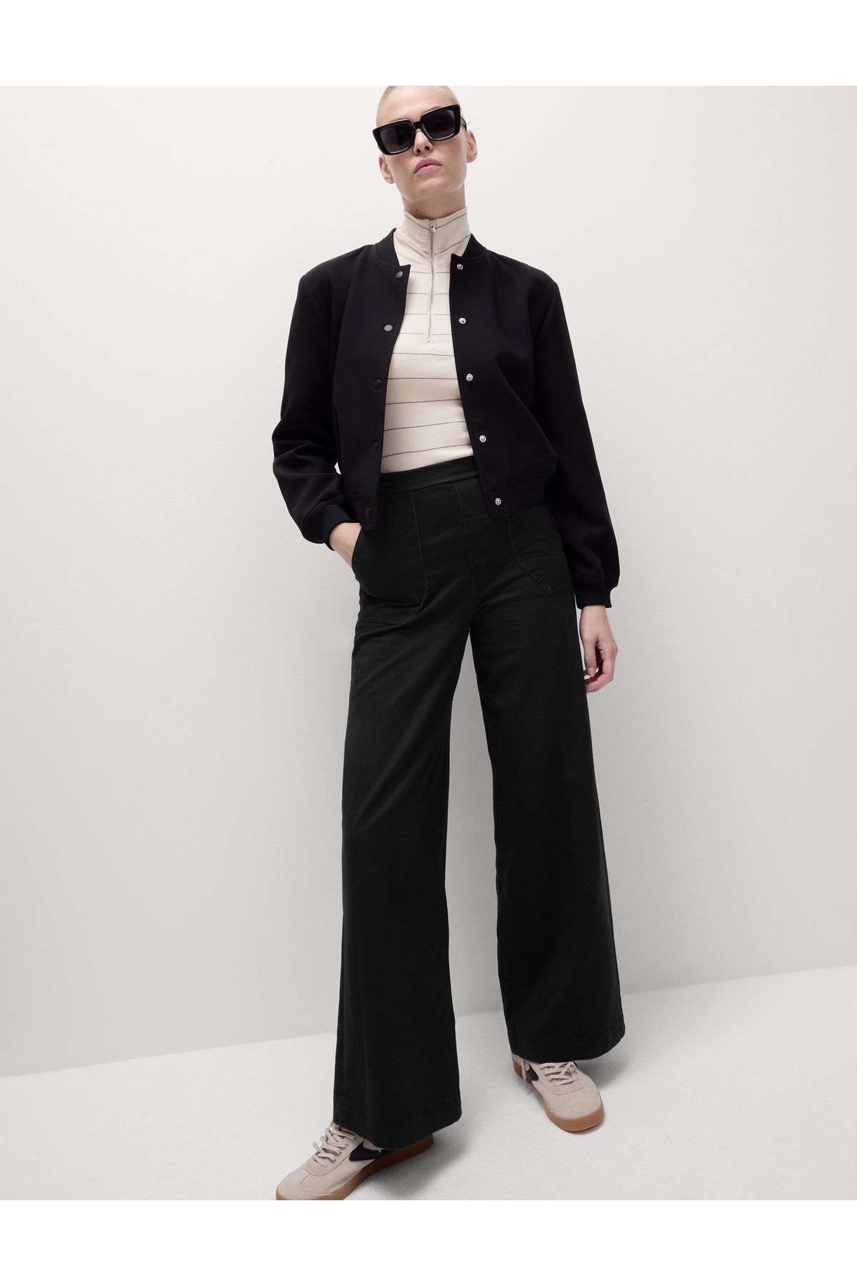 Marks & Spencer Denim Elastik Belli Wide Leg Pantolon