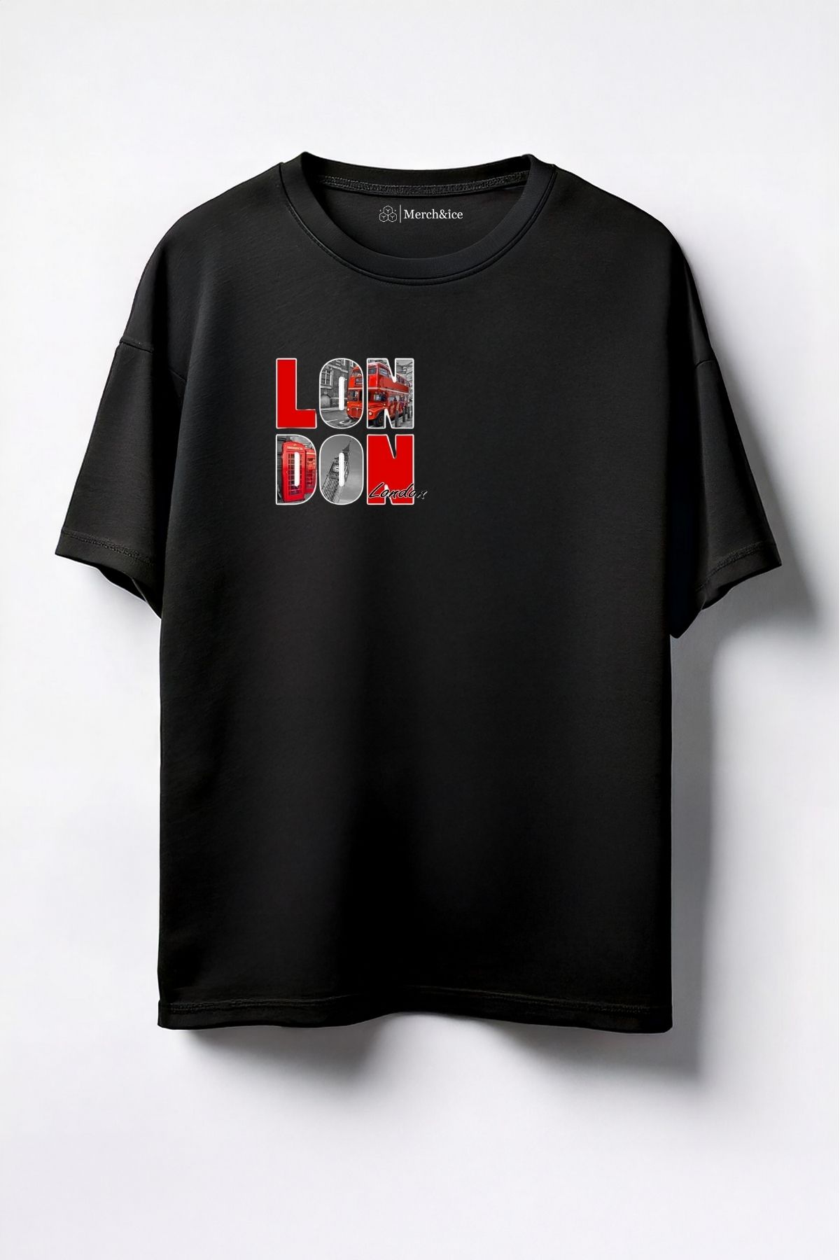 Merch&ice London Baskılı Unisex Oversize T-Shirt