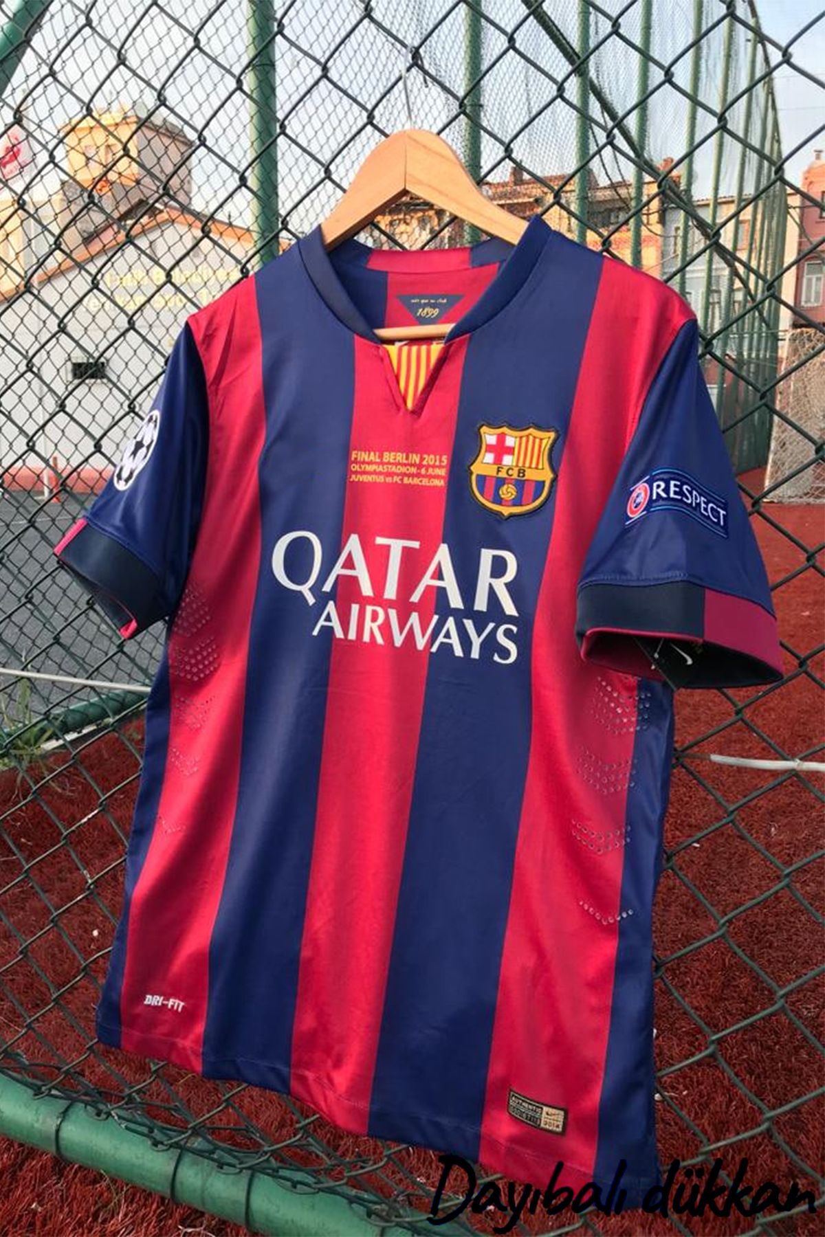 DAYIBALI DÜKKAN DAYIBALI Messi 2014/15 Bordo Mavi Kısa Kol Sampiyonlar Ligi Nostalji Forması