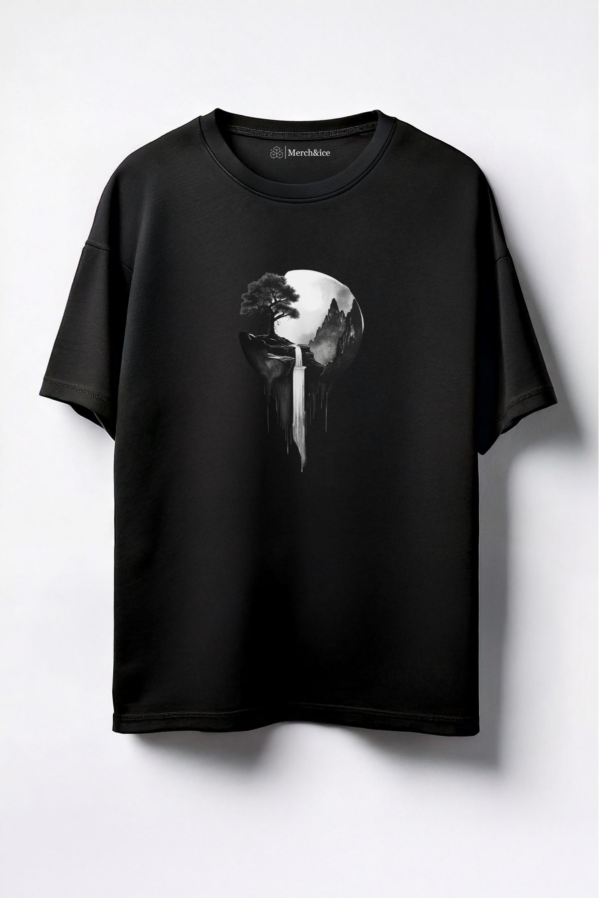 Merch&ice Şelale Baskılı Unisex Oversize T-Shirt
