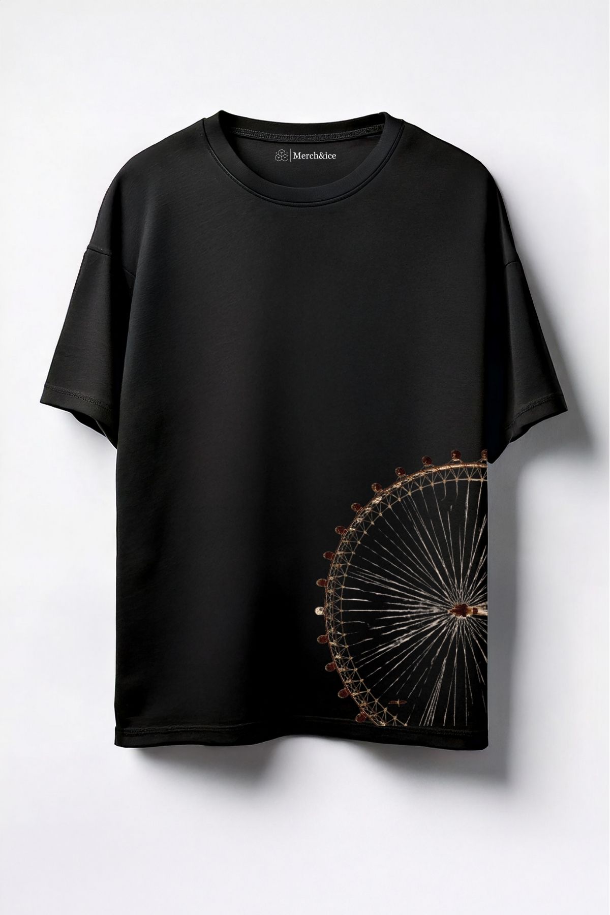 Merch&ice Dönme Dolap Baskılı Unisex Oversize T-Shirt