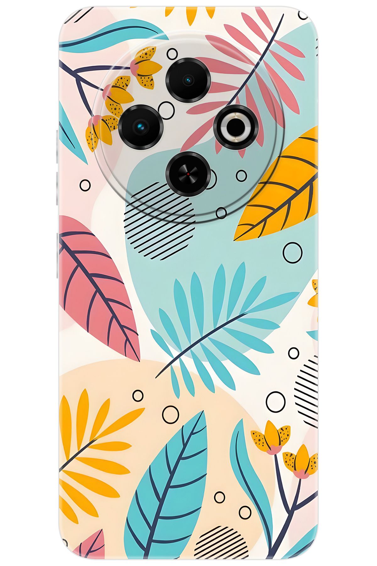 TECNO Spark 30C (KL5/KL5n) Uyumlu Kılıf Desen Baskılı Silikon Renkli Yapraklar STK:643 CP-MgviJ2g