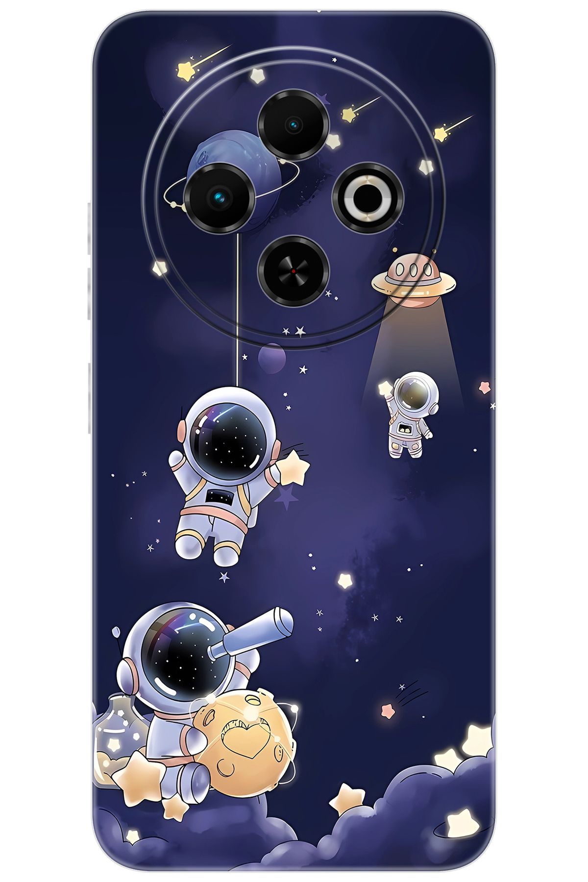 TECNO Spark 30C (KL5/KL5n) Uyumlu Kılıf Desen Baskılı Silikon Astronot STK:630 CP-HVaNVBd